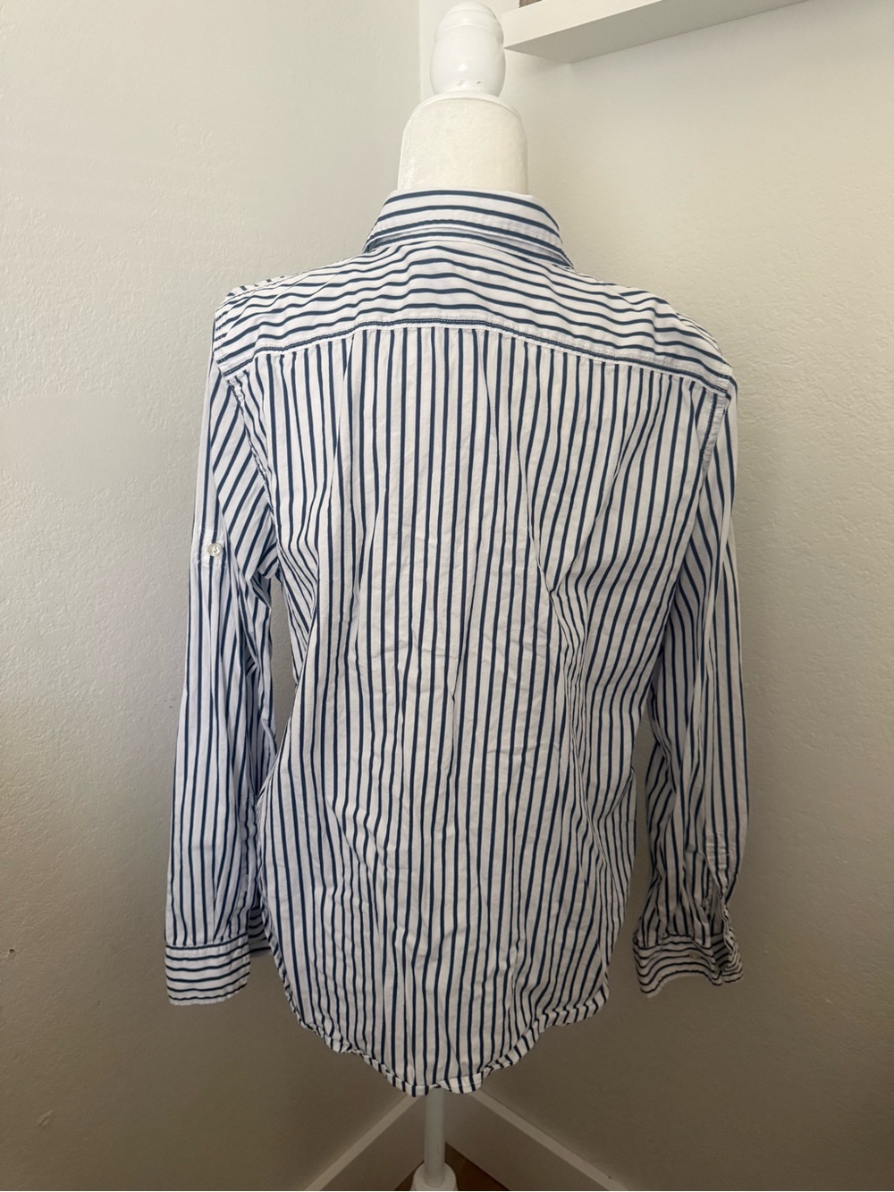 Ralph Lauren Striped Button-Up Cotton Shirt - Blue & White - Picture 3 of 5